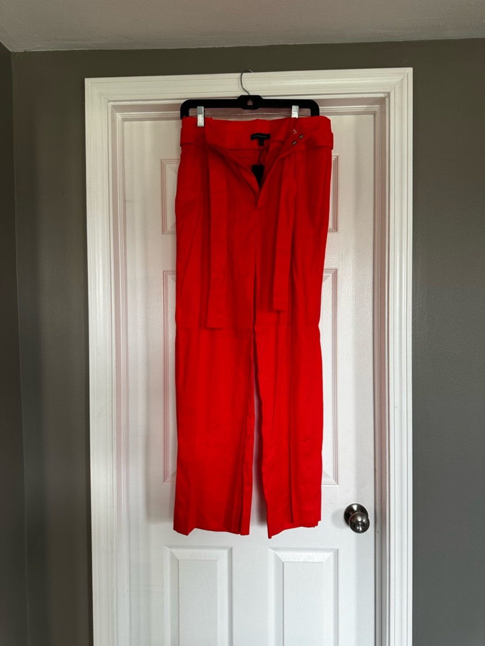 Banana Republic Dark Salmon/Pjnk/Re High-Waist Wide-Leg Pants with Self-Tie Belt